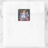 Clapsaddle: Bloem Cherub Iris Vierkante Sticker (Tas)