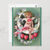 Clapsaddle: Cherub op een Sickle Moon 1 Briefkaart (Voorkant / Achterkant)