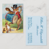 Clapsaddle: Drumming Rabbit Visitekaartje (Voorkant / Achterkant)