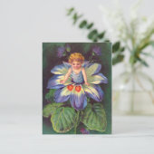 Clapsaddle: Flower Cherub Aster Briefkaart (Staand voorkant)