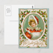 Clapsaddle: Het charmante Meisje van de Winter Briefkaart (Voorkant / Achterkant)