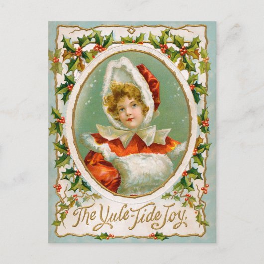 Clapsaddle: Het charmante Meisje van de Winter Briefkaart (Voorkant)