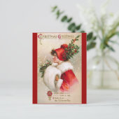 Clapsaddle: Het Meisje van de winter met het Pet Briefkaart (Staand voorkant)