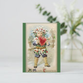 Clapsaddle: Holly Boy met hart Briefkaart (Staand voorkant)