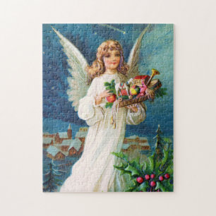 Clapsaddle: Kerstangel met speelgoed Legpuzzel