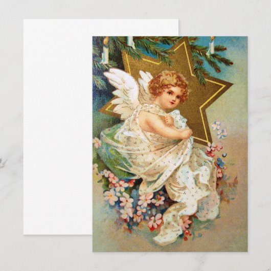 Clapsaddle: kerstengel kaart (Voorkant / Achterkant)