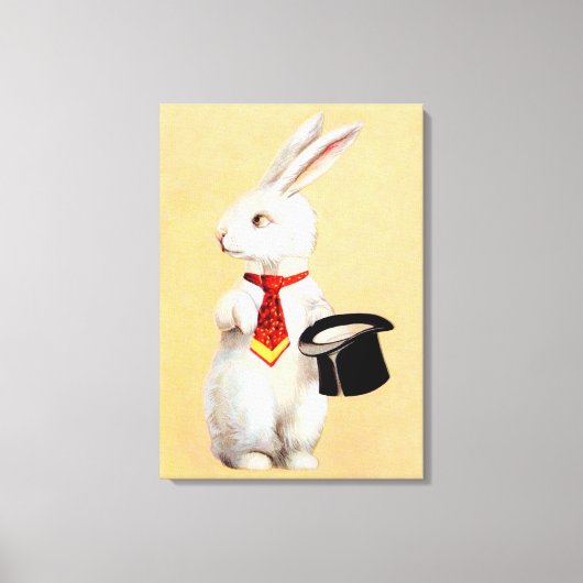 Clapsaddle: Paashaas met Stropdas Canvas Afdruk (Voorkant)