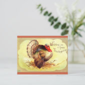  Clapsaddle Turkey Happy Thanksgiving Feestdagenkaart (Staand voorkant)