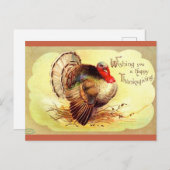  Clapsaddle Turkey Happy Thanksgiving Feestdagenkaart (Voorkant / Achterkant)
