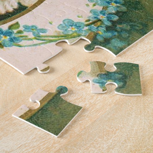 Clapsaddle: Twee Cherubs op een Sickle Moon Legpuzzel (Zijkant)