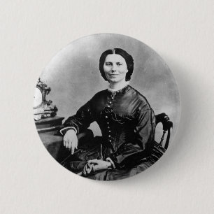 Clara Barton Portrait ~ 1866 Foto Ronde Button 5,7 Cm