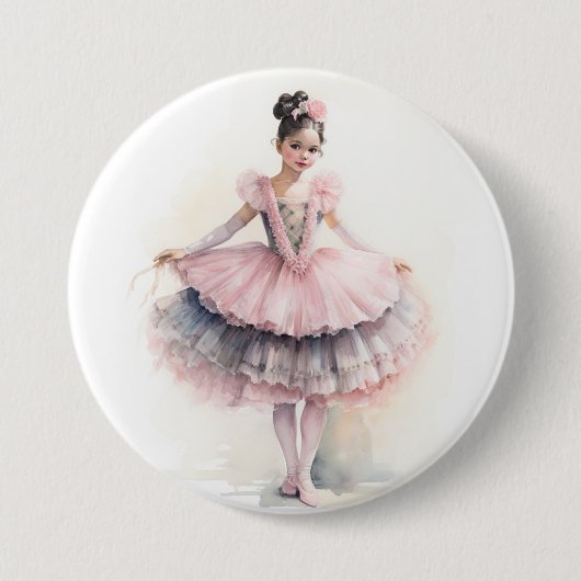 Clara (Black Hair) from The Nutcracker Ballet Ronde Button 7,6 Cm (Voorkant)