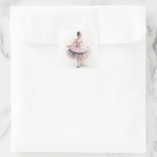 Clara (Black Hair) from The Nutcracker Ballet Vierkante Sticker (Tas)