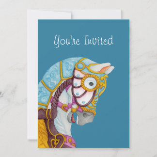Clara Carousel Horse Invitation Kaart