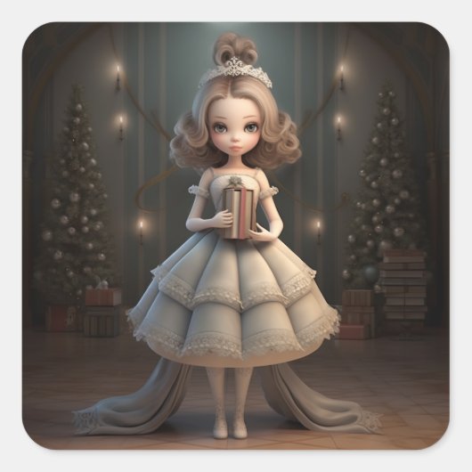 Clara from The Nutcracker Ballet Vierkante Sticker (Voorkant)