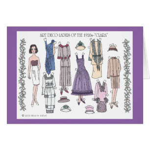 Clara, Madame d'art déco de la carte de papier de