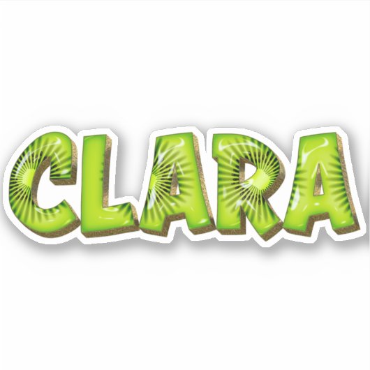 Clara Name Kiwi Design Aufkleber Sticker (Voorkant)