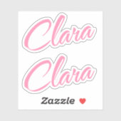 Clara Nom décoratif en rose x2 Sticker (Feuille)