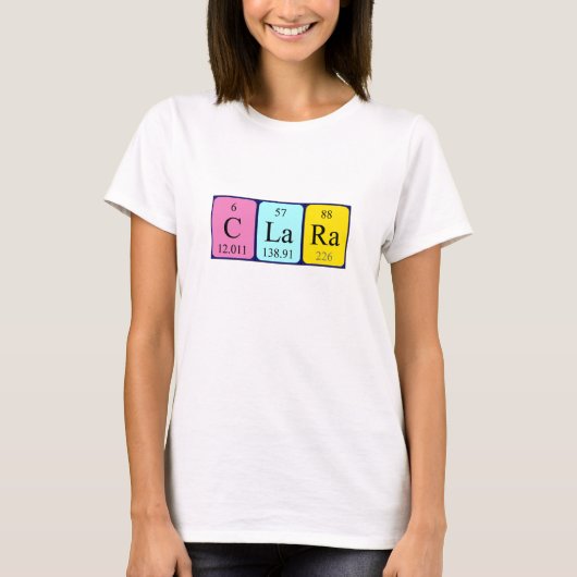Clara periodiek lijstnaam shirt (Voorkant)