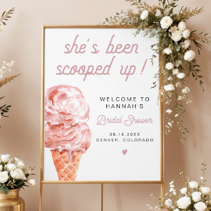 CLARA Retro Ice Cream Blush Vrijgezellenfeest Welk Poster