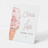 CLARA Retro Ice Cream Kaarten + cadeaubord Reclamebord Met Voetstuk (Voorkant)