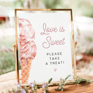 CLARA Retro Ice Cream Love is Sweet Neem een Trein Poster