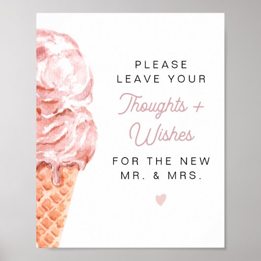 CLARA Retro Ice Cream Pas getrouwd Advice en wenst Poster (Voorkant)