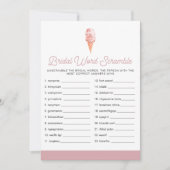 CLARA Retro Ice Cream Vrijgezellenfeest Word Scram Kaart (Voorkant)