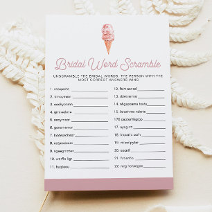 CLARA Retro Ijs Bridal Shower Woordzoekopgave Kaart