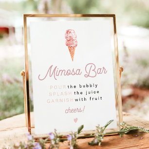 CLARA Retro IJscrēm Bruiloft Mimosa Bar  Po Poster