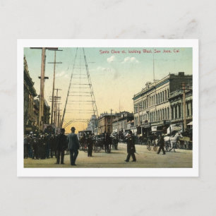 Clara St., San Jose, Californië 1907 Vintage Briefkaart