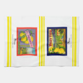 Claremont CA-fruitkratenlabels theedoeken (Horizontaal)