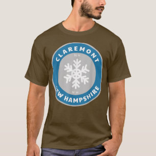 Claremont New Hampshire NE Winter Snowflake S T-shirt