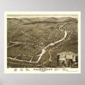 Claremont, NH Panoramic Map - 1877 Poster (Voorkant)