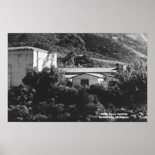 Claremont, Uitzicht van Padua Hills Theatr in Cali Poster (Voorkant)