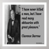 Clarence Darrow & Killing Someone Quote Poster (Devant)