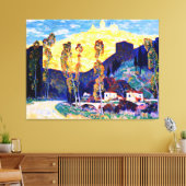Clarence Gagnon art, Evening, Siena Canvas Afdruk (Insitu (Woonkamer))