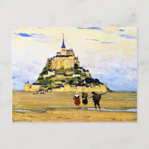 Clarence Gagnon art, Mont-Saint Michel, Morning Briefkaart