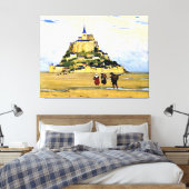 Clarence Gagnon art, Mont-Saint Michel, Morning Canvas Afdruk (Insitu (Slaapkamer))