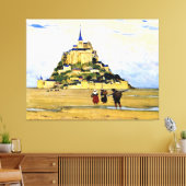 Clarence Gagnon art, Mont-Saint Michel, Morning Canvas Afdruk (Insitu (Woonkamer))