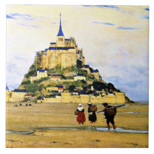 Clarence Gagnon art, Mont-Saint Michel, Morning Tegeltje