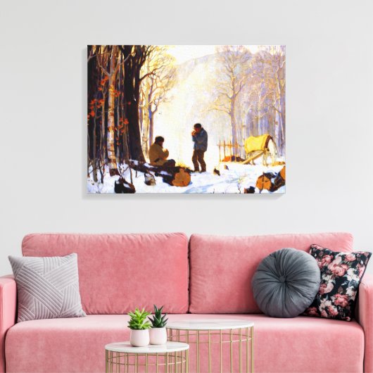 Clarence Gagnon - Lonely Village Canvas Afdruk (Insitu (Woonkamer))