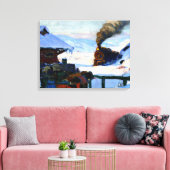 Clarence Gagnon - The Train Baie-Saint Paul Canvas Afdruk (Insitu (Woonkamer))