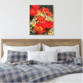 Claret Cup Cactus Wildbloemen Canvas Afdruk (Insitu (Slaapkamer))