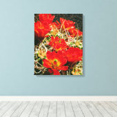 Claret Cup Cactus Wildbloemen Canvas Afdruk (Insitu (Houten vloer))