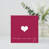 Claret Red & White Minimalist Wedding Invitation Kaart (Staand voorkant)