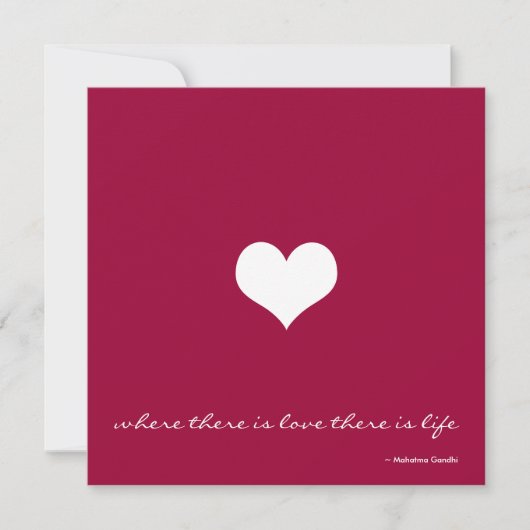 Claret Red & White Minimalist Wedding Invitation Kaart (Voorkant)