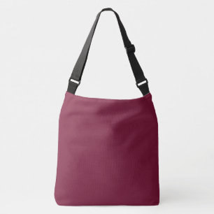 Claret Solid Blank Crossbody Tas