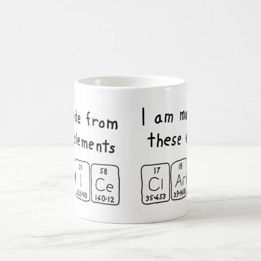 Clarice periodieke lijstnaam mok (Center)