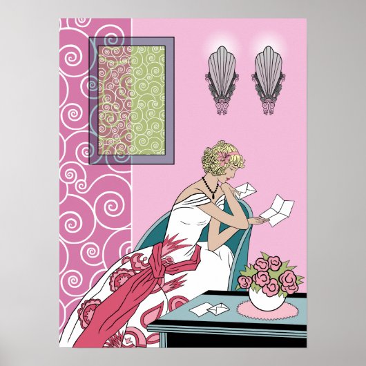 Clarice's Letter - Art Deco Mode Design Poster (Voorkant)